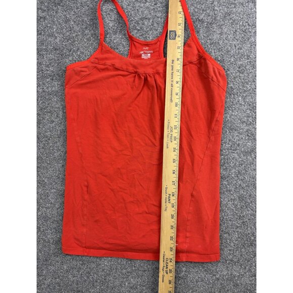 Arc'teryx Tank Top Womens Medium Red Camisole Built-In Shelf Bra Stretch Logo - Picture 4 of 8